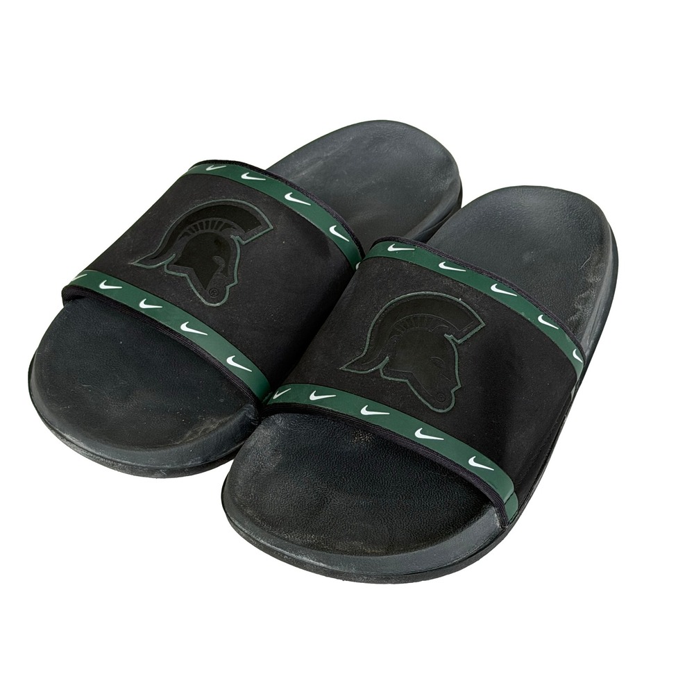 Nike Offcourt Michigan State Spartans Slides Mens 9 Black Green DD0532-001